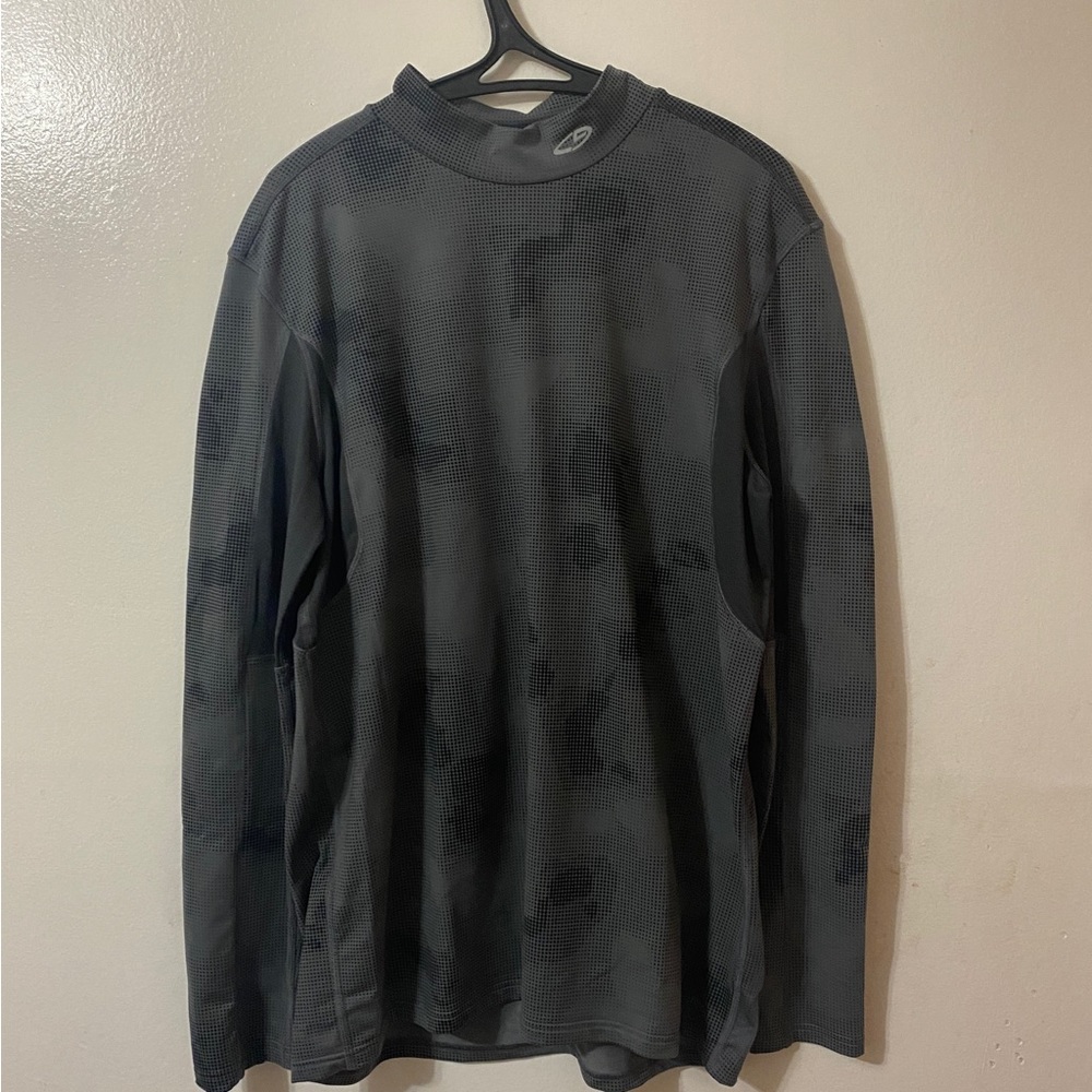 Champion Duo Dry Men's Long Sleeve Mock Neck Shirt Gray size XXL